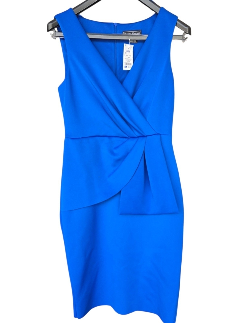 Jessica Howard Bright Blue Wrap-Style Midi Dress Size 6